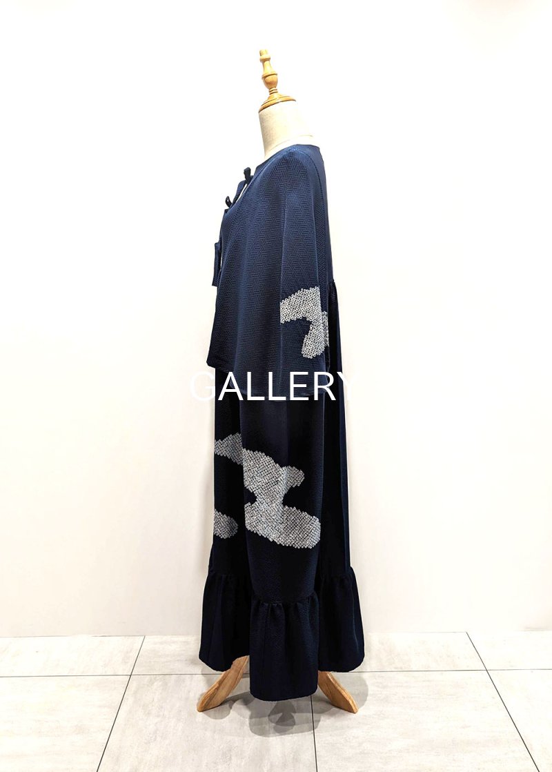 画像8: 【絞り小花柄】リボンケープワンピース (8)