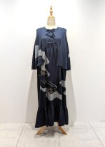 画像4: 【絞り小花柄】リボンケープワンピース (4)