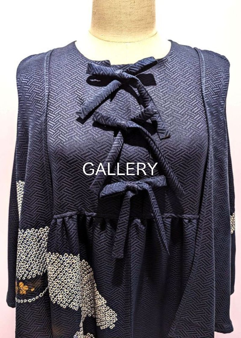 画像7: 【絞り小花柄】リボンケープワンピース (7)