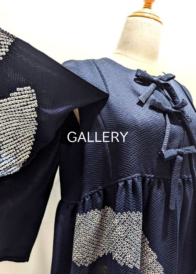 画像6: 【絞り小花柄】リボンケープワンピース (6)