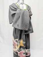 画像22: 【飛鶴×松柄】黒留袖無限wayワンピーススカート (22)