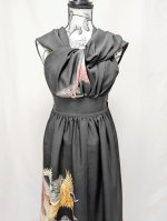 画像24: 【飛鶴×松柄】黒留袖無限wayワンピーススカート (24)