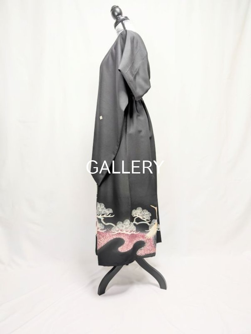 画像13: 【飛鶴×松柄】黒留袖無限wayワンピーススカート (13)