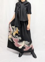 画像9: 【飛鶴×松柄】黒留袖無限wayワンピーススカート (9)