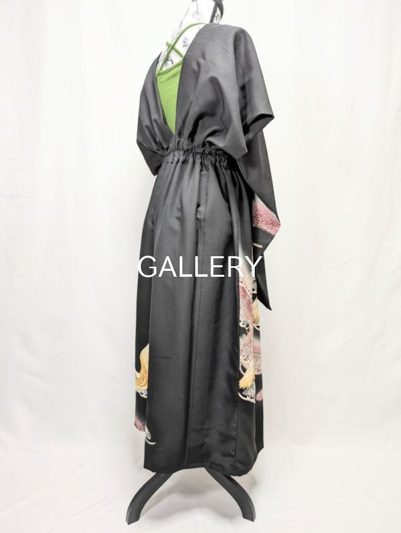 画像16: 【飛鶴×松柄】黒留袖無限wayワンピーススカート (16)