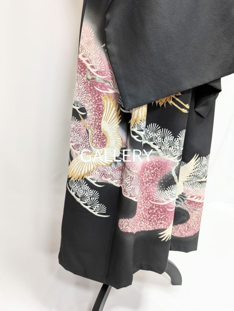 画像15: 【飛鶴×松柄】黒留袖無限wayワンピーススカート (15)