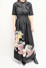 画像5: 【飛鶴×松柄】黒留袖無限wayワンピーススカート (5)