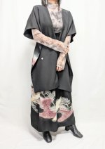 画像7: 【飛鶴×松柄】黒留袖無限wayワンピーススカート (7)