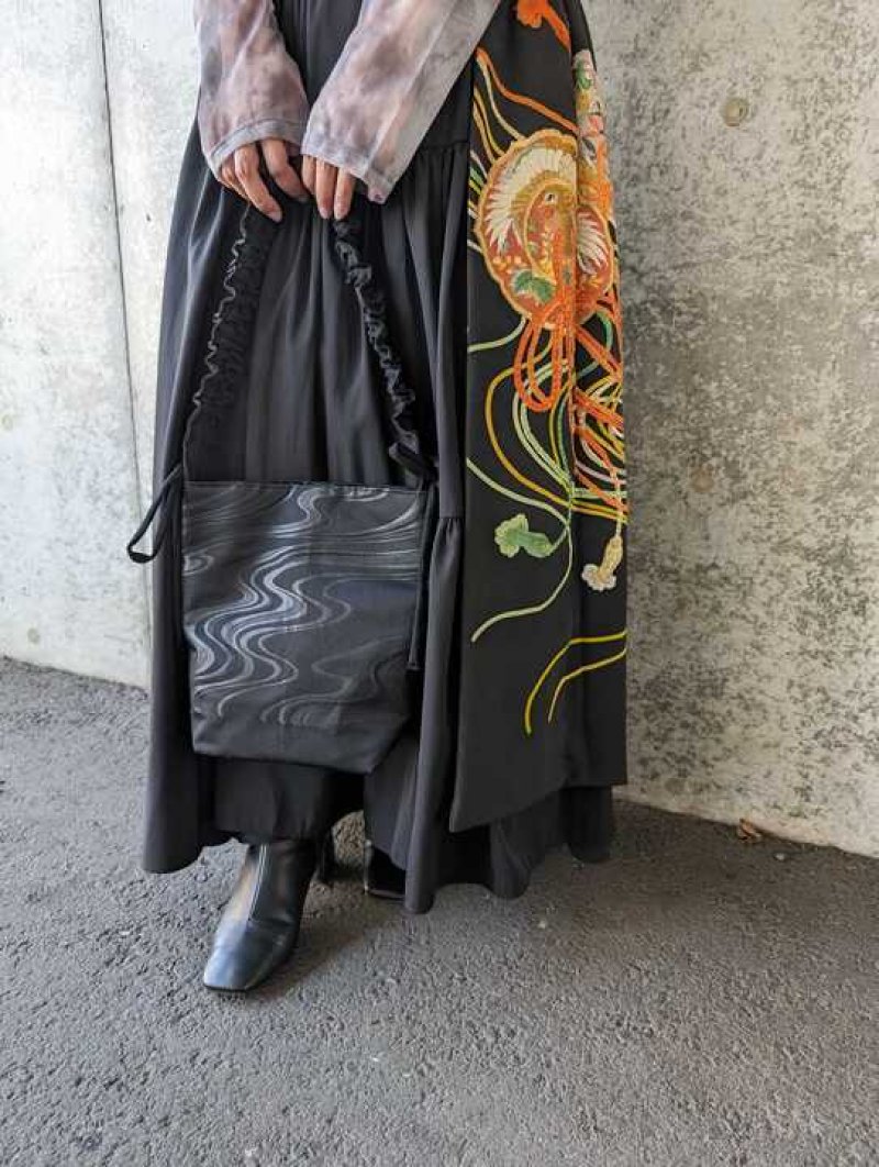 画像7: 【流水文様】シャーリングハンドルBAG (7)