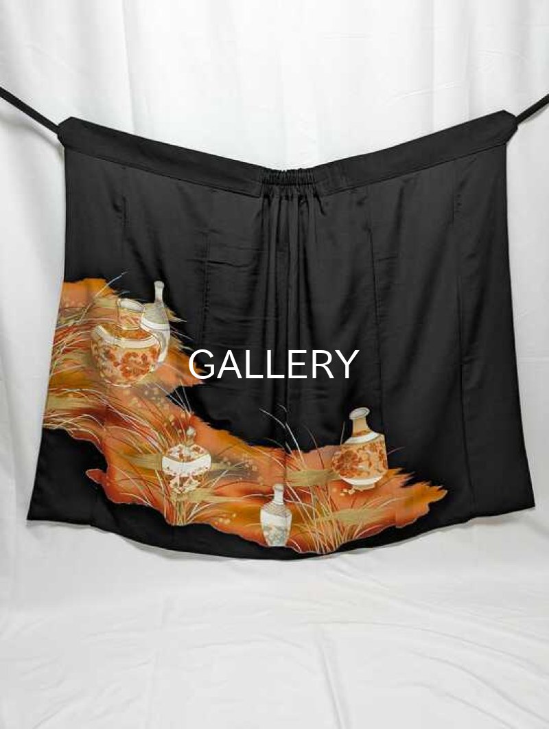 画像4: 【壺文様】黒留袖ラップスカート (4)