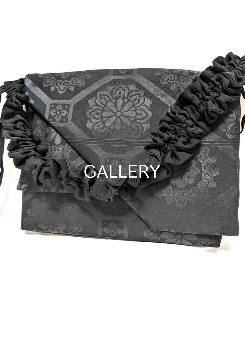 画像2: 花菱亀甲×シャーリングハンドルBAG (2)