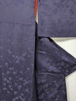 画像3: 濃紺×冬木立×梅柄【袷着物】 (3)