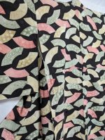 画像4: 総扇面文様×黒【袷着物】 (4)