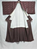 画像6: 絞り赤紫×青海波文様【袷着物】 (6)