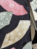 画像5: 総扇面文様×黒【袷着物】 (5)
