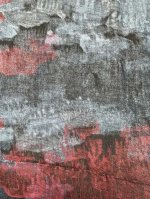 画像3: 紅青×水墨風抽象模様【袷着物】 (3)