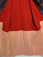 画像9: 紅青×水墨風抽象模様【袷着物】 (9)