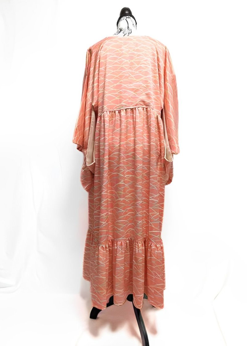 画像9: 芝草柄×リボン×KIMONOドレス (9)