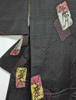 画像6: 幾何学花紋×アンティーク【袷着物】 (6)