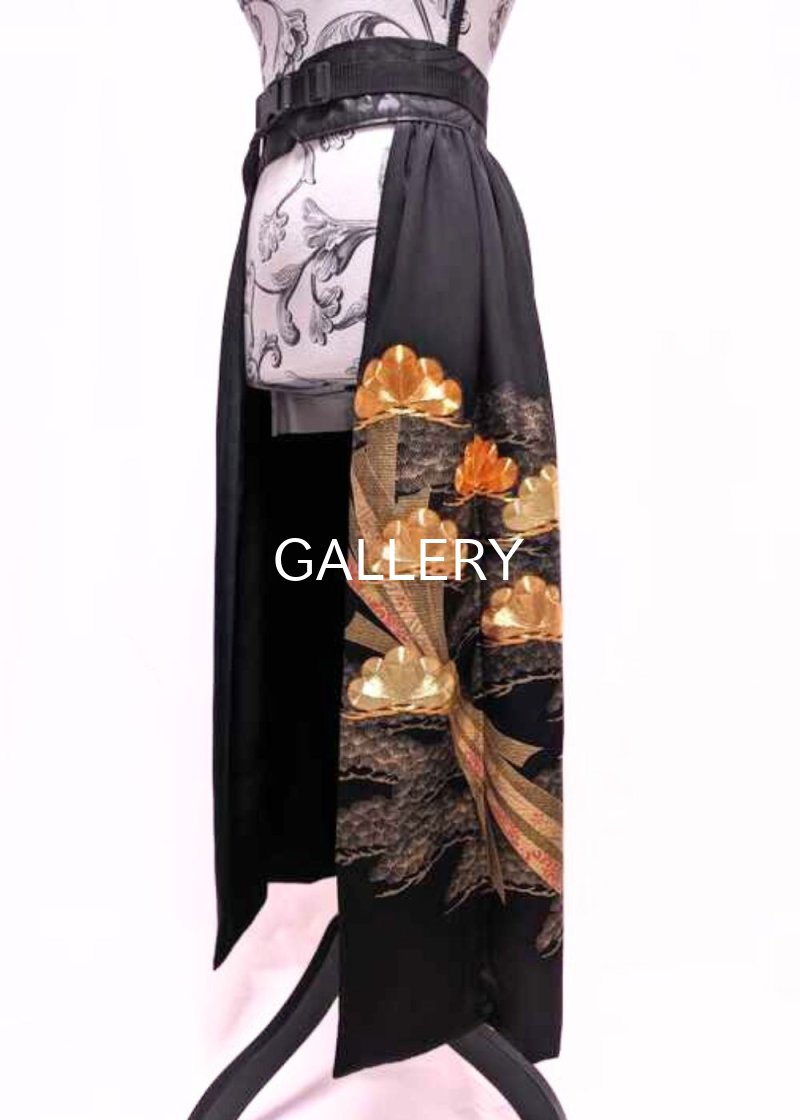 画像7: 束ね熨斗に松　金駒刺繍オーバースカート (7)