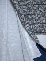 画像4: 総花柄×藍色【袷着物】 (4)