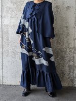 画像2: 【絞り小花柄】リボンケープワンピース (2)