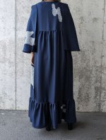 画像3: 【絞り小花柄】リボンケープワンピース (3)