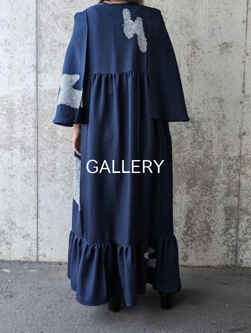 画像3: 【絞り小花柄】リボンケープワンピース (3)