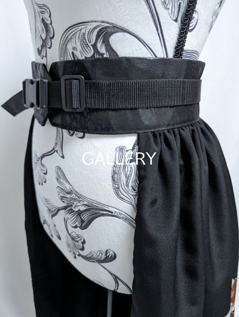 画像7: 【刺繍鳳凰×鏡裏紋】黒留袖オーバースカート (7)