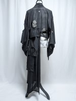 画像12: 黒紋付サークルカットジャケット＆オーバースカート (12)