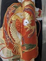 画像5: 【刺繍鳳凰×鏡裏紋】黒留袖オーバースカート (5)