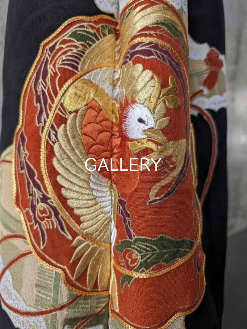 画像5: 【刺繍鳳凰×鏡裏紋】黒留袖オーバースカート (5)