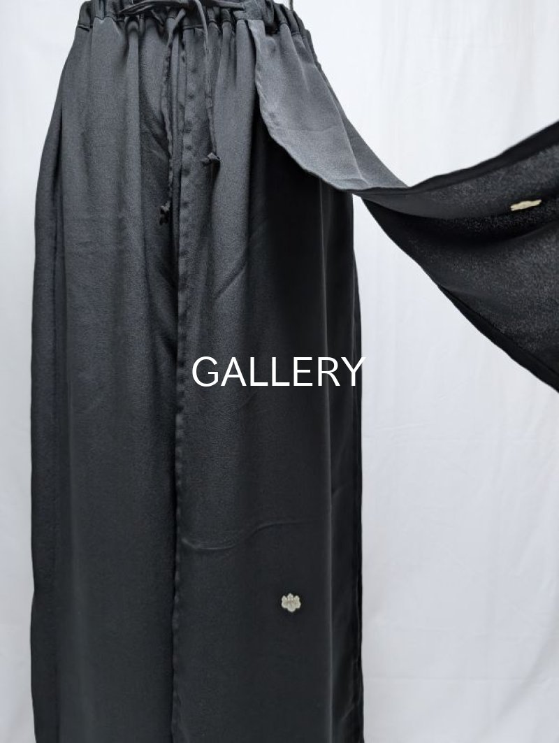 画像12: 【五三桐紋】黒紋付レイヤードワイドパンツ (12)