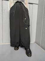 画像5: 【五三桐紋】黒紋付レイヤードワイドパンツ (5)