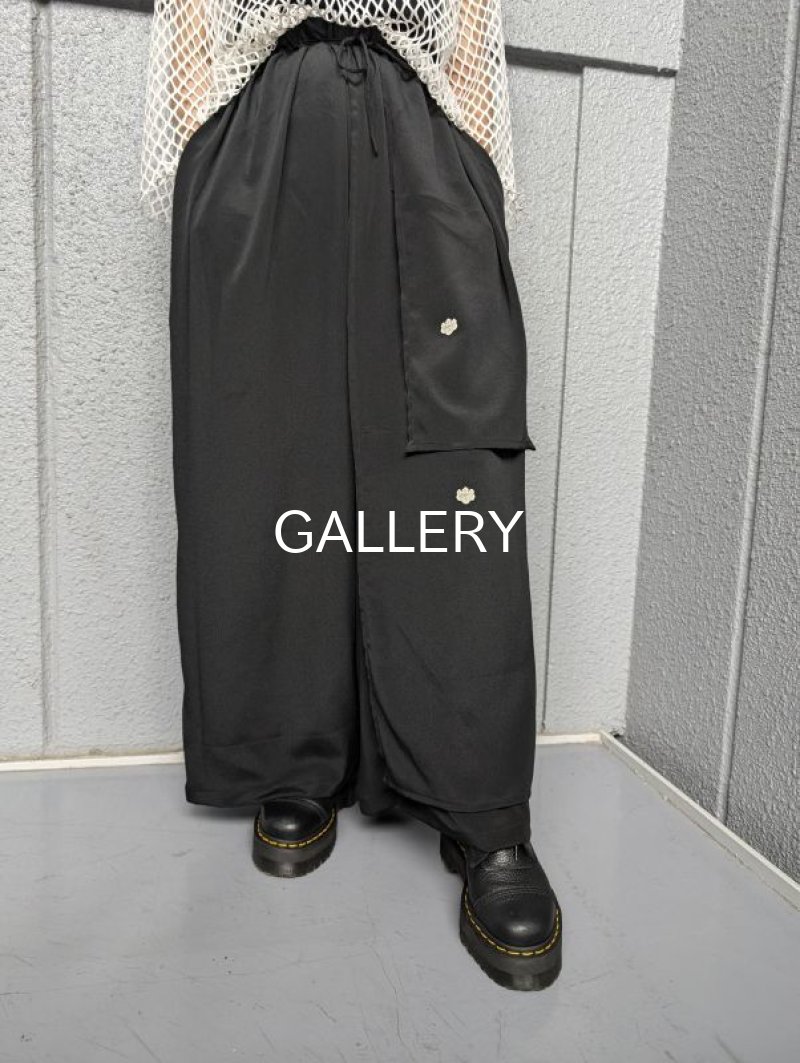 画像5: 【五三桐紋】黒紋付レイヤードワイドパンツ (5)