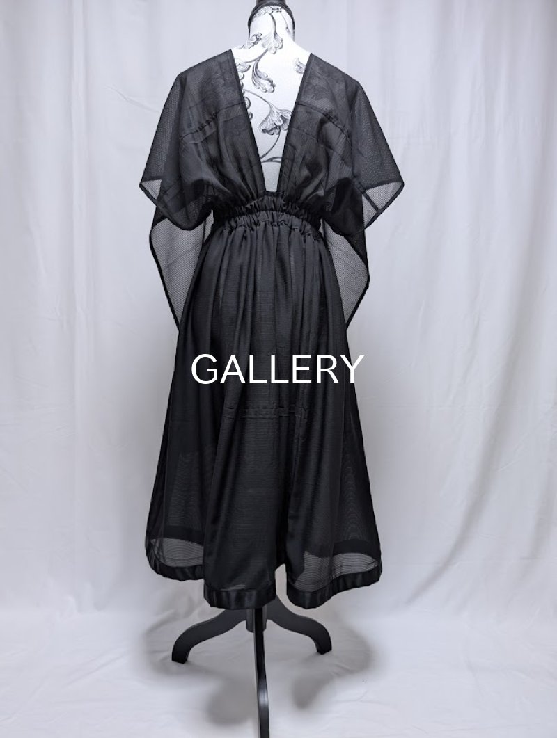 画像9: 【五三桐紋】黒紋付シースルー無限wayワンピース (9)