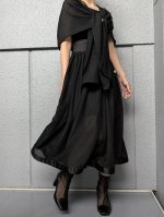 画像4: 【五三桐紋】黒紋付シースルー無限wayワンピース (4)