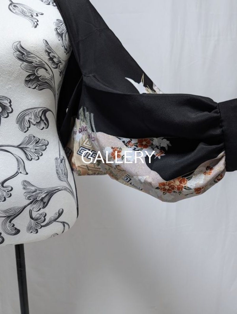 画像10: 【飛鶴×四季草花】黒留袖マーガレット (10)