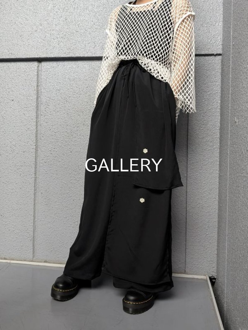 画像3: 【五三桐紋】黒紋付レイヤードワイドパンツ (3)