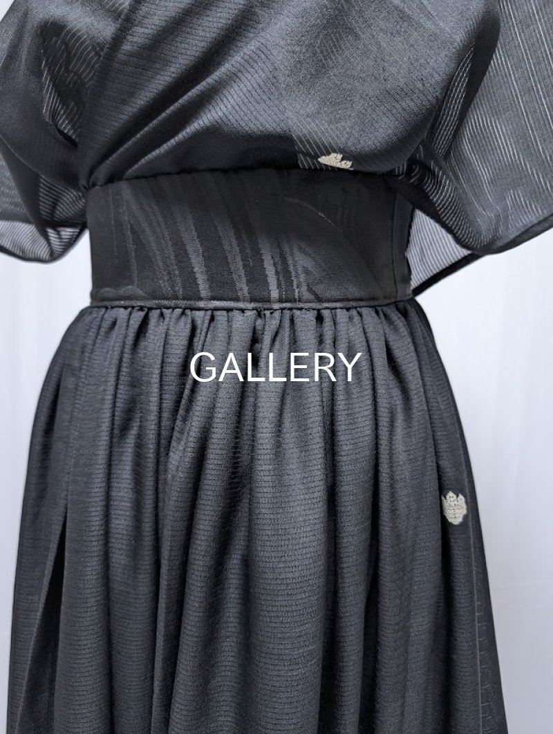 画像12: 【五三桐紋】黒紋付シースルー無限wayワンピース (12)