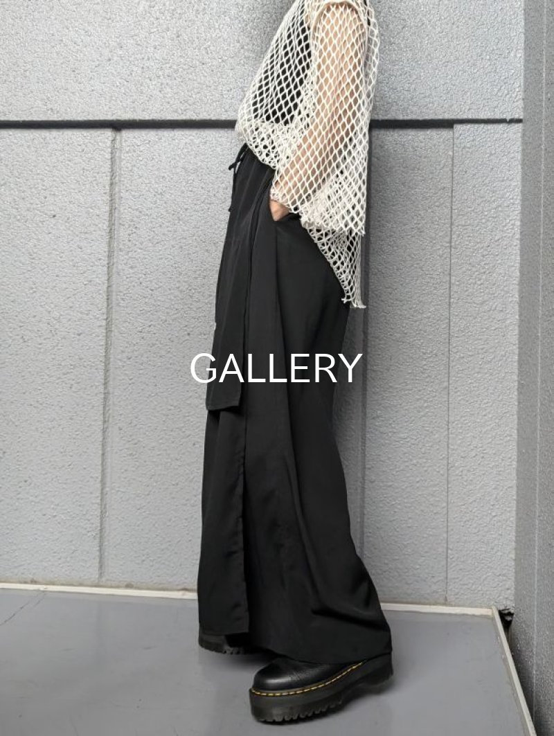 画像4: 【五三桐紋】黒紋付レイヤードワイドパンツ (4)