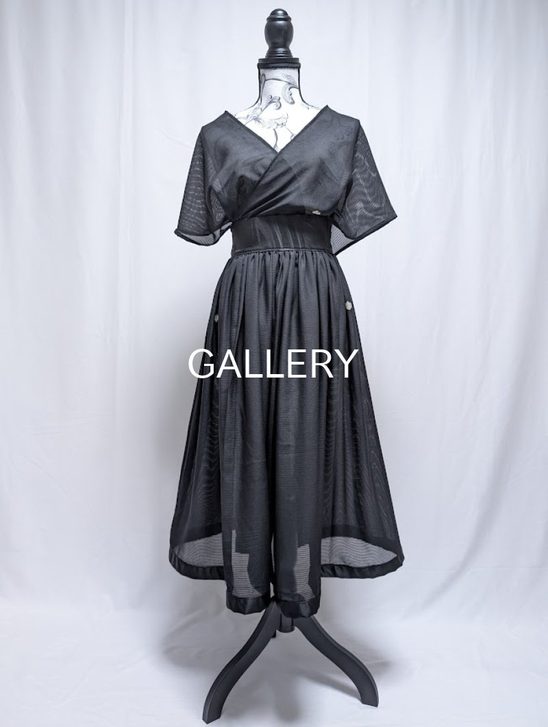 画像11: 【五三桐紋】黒紋付シースルー無限wayワンピース (11)