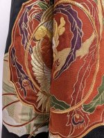 画像9: 【刺繍鳳凰×鏡裏紋】黒留袖オーバースカート (9)