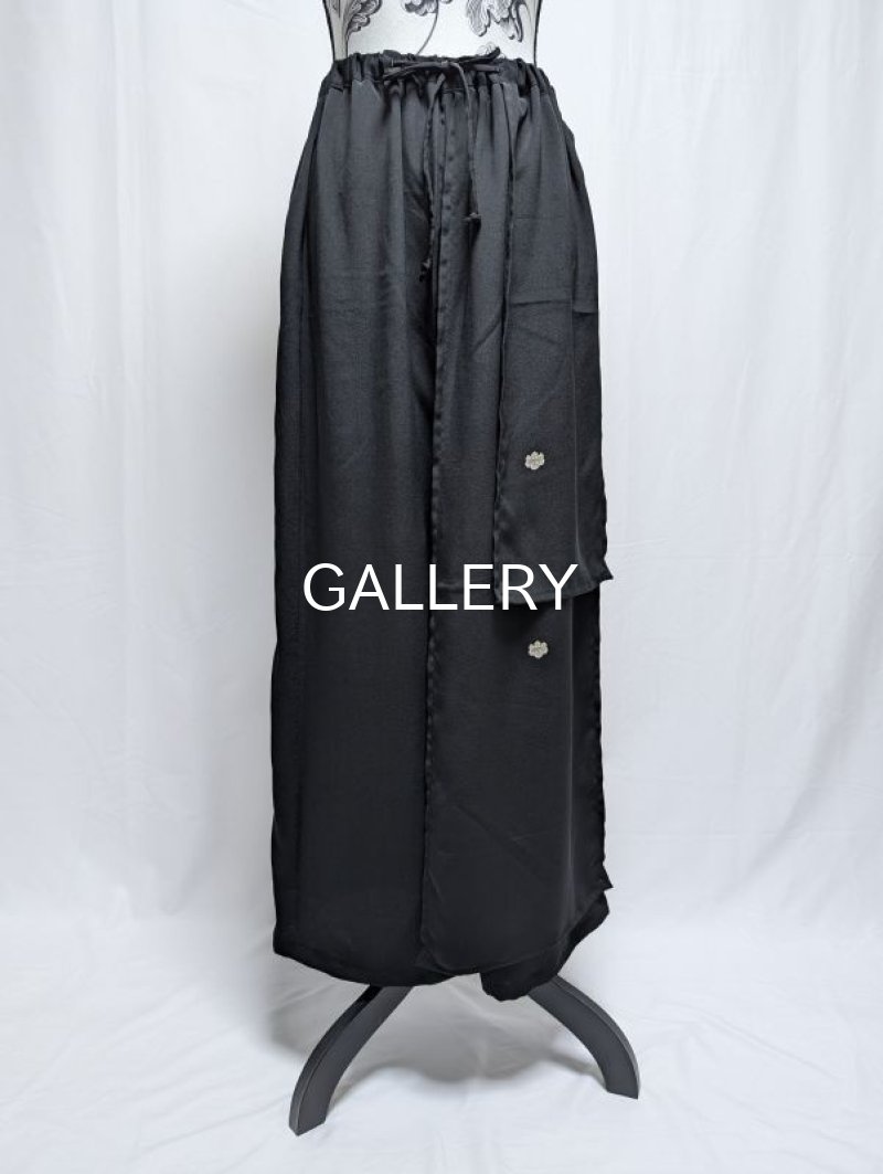 画像9: 【五三桐紋】黒紋付レイヤードワイドパンツ (9)