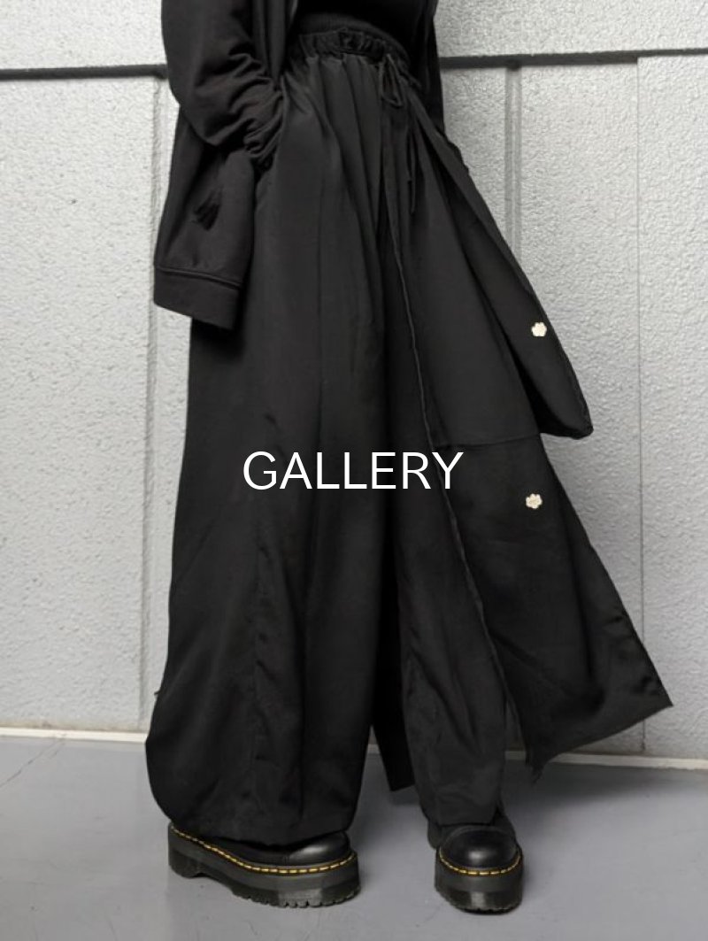 画像8: 【五三桐紋】黒紋付レイヤードワイドパンツ (8)