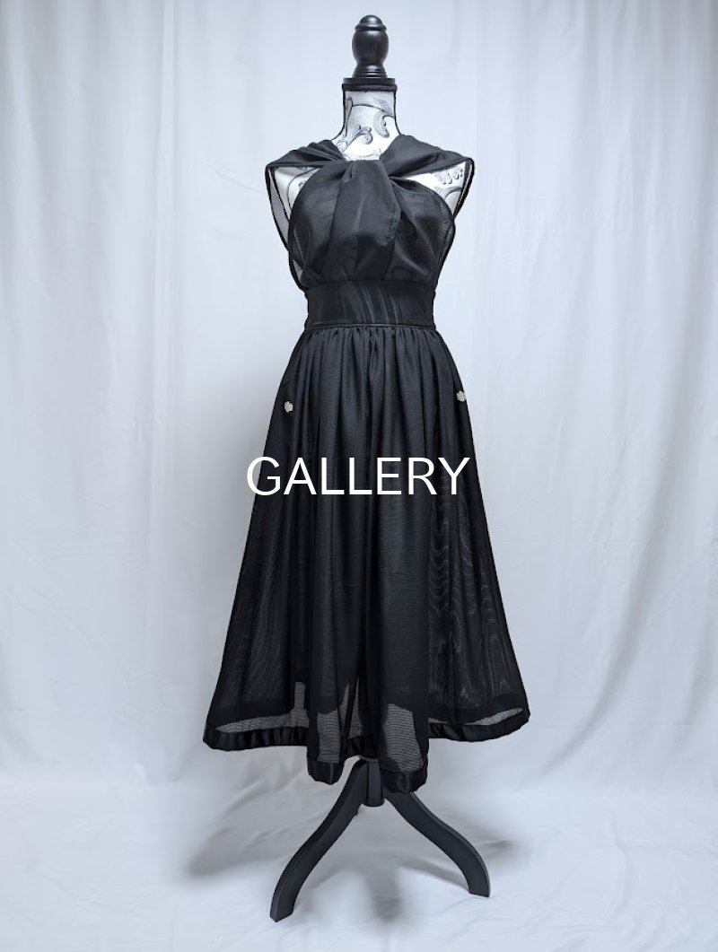 画像14: 【五三桐紋】黒紋付シースルー無限wayワンピース (14)