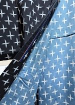 画像6: 十字絣×モノトーン【袷着物】 (6)