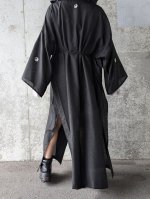 画像7: 【浮線蝶紋】黒紋付ワイドスリーブガウン (7)