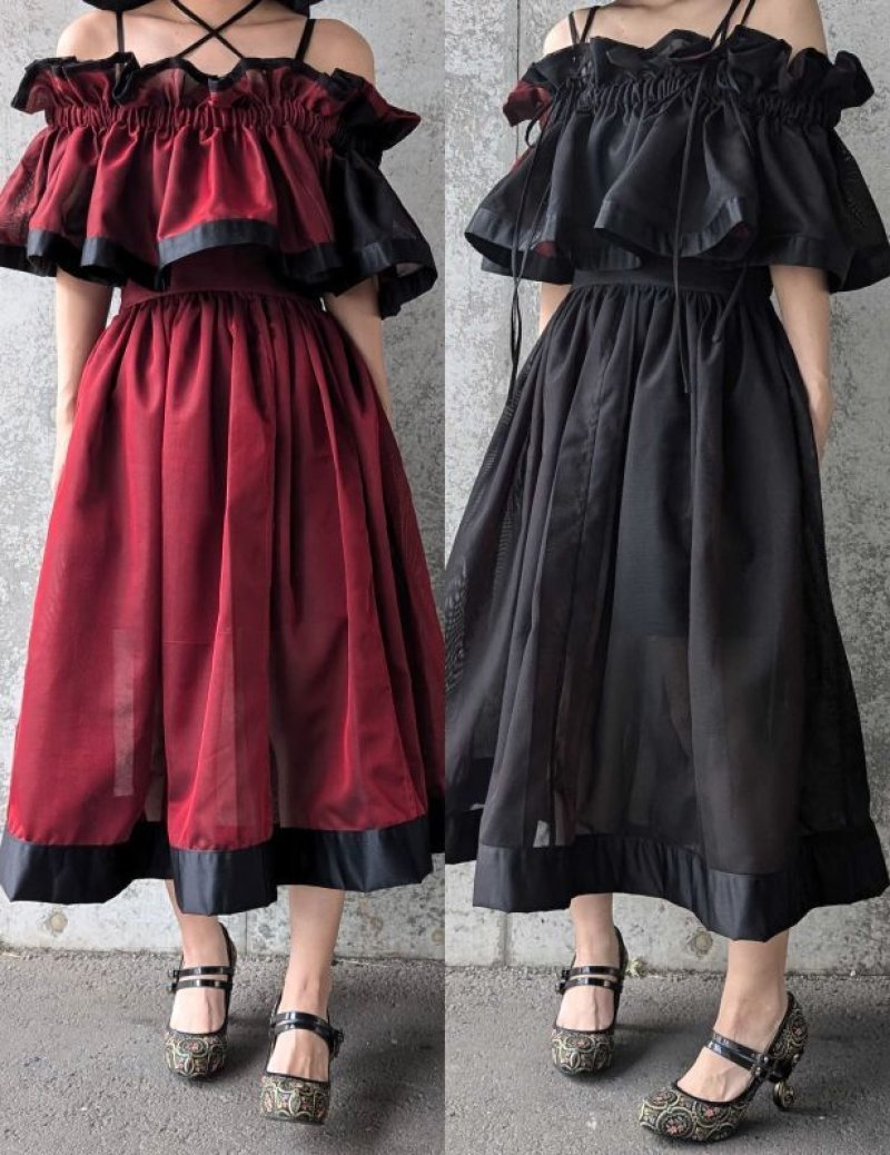 画像2: 【風通紗】リバーシブルキャミソール＆フレアスカート (2)