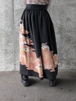 画像3: 【鴛鴦×四季草花×珊瑚色】黒留袖オーバースカート (3)